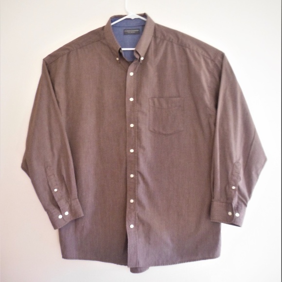Saddlebred Other - Mens Saddlebred Brown Pin Striped Button Down 2XLT